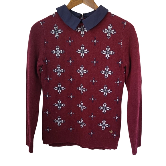 E Land Knit Collared Sweater - Picture 1 of 5